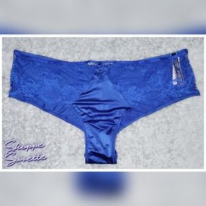 Victoria's Secret VerySexy NWT Royal Blue Satin & Lace Cheeky Size XXL